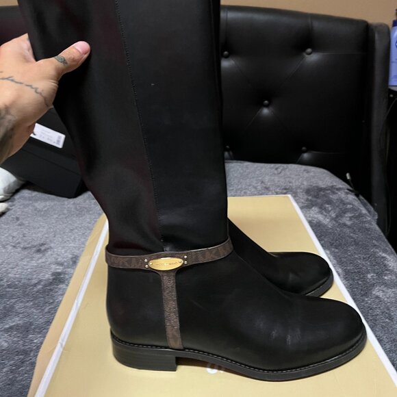 Michael Kors Finley Leather Riding Knee-High Boots - Picture 4 of 8